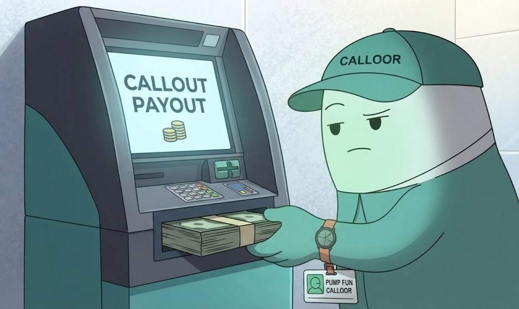Calloor withdrawing his callout payout from an ATM