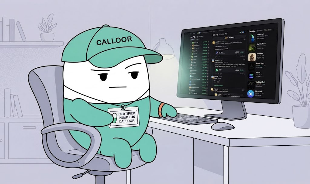 Calloor at his desk scanning the pump.fun feed