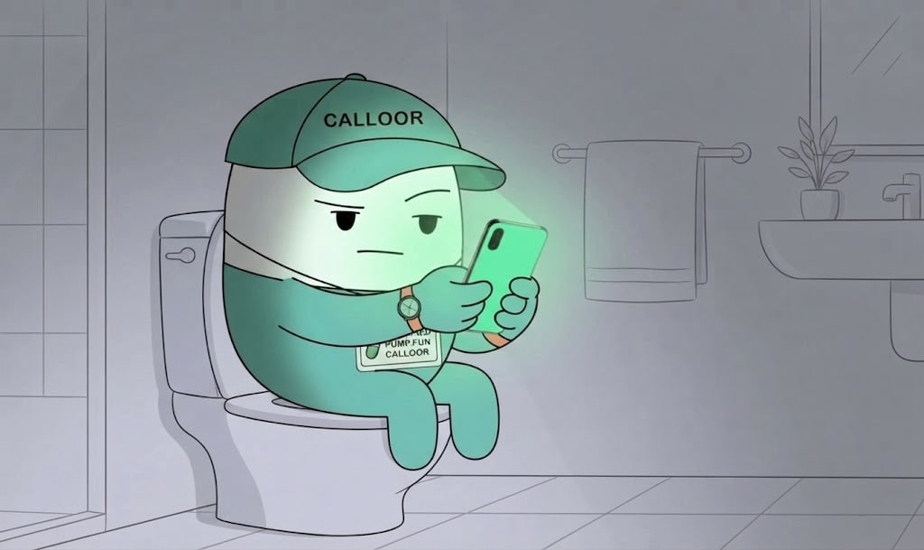 Calloor calling a coin from the bathroom at night